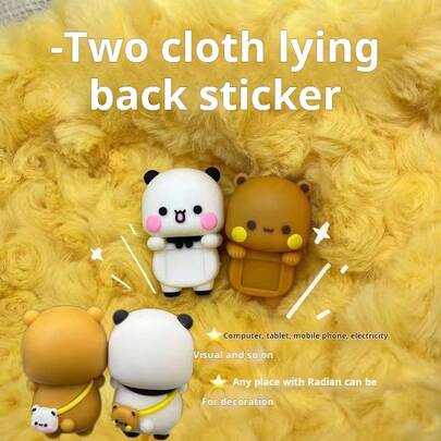 1 件可爱毛绒娃娃手机装饰，卡通人物熊娃娃，迷你玩具屏幕装饰，定制情侣礼物