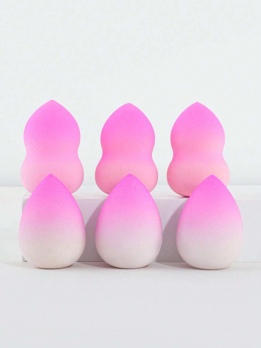 6pcs Makeup Sponges, Suitable For Cream And Powder Concealers, Loose Powder And Other Cosmetics Application - Multicolor - View 1