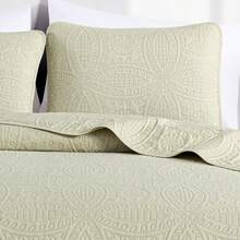 Austin Oversized Bedspread Set 3-Piece Ultrasonic Quilted Soft Lightweight Microfiber Coverlet For All Season - 譚 - 查看 3