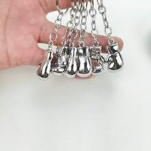 6pcs Simple Fashion Creative Faux Boxing Glove Key Chain, Streetwear Couple Gift, Unisex Decorative Zinc Alloy Pendant For Bags, Clothes, Key Rings