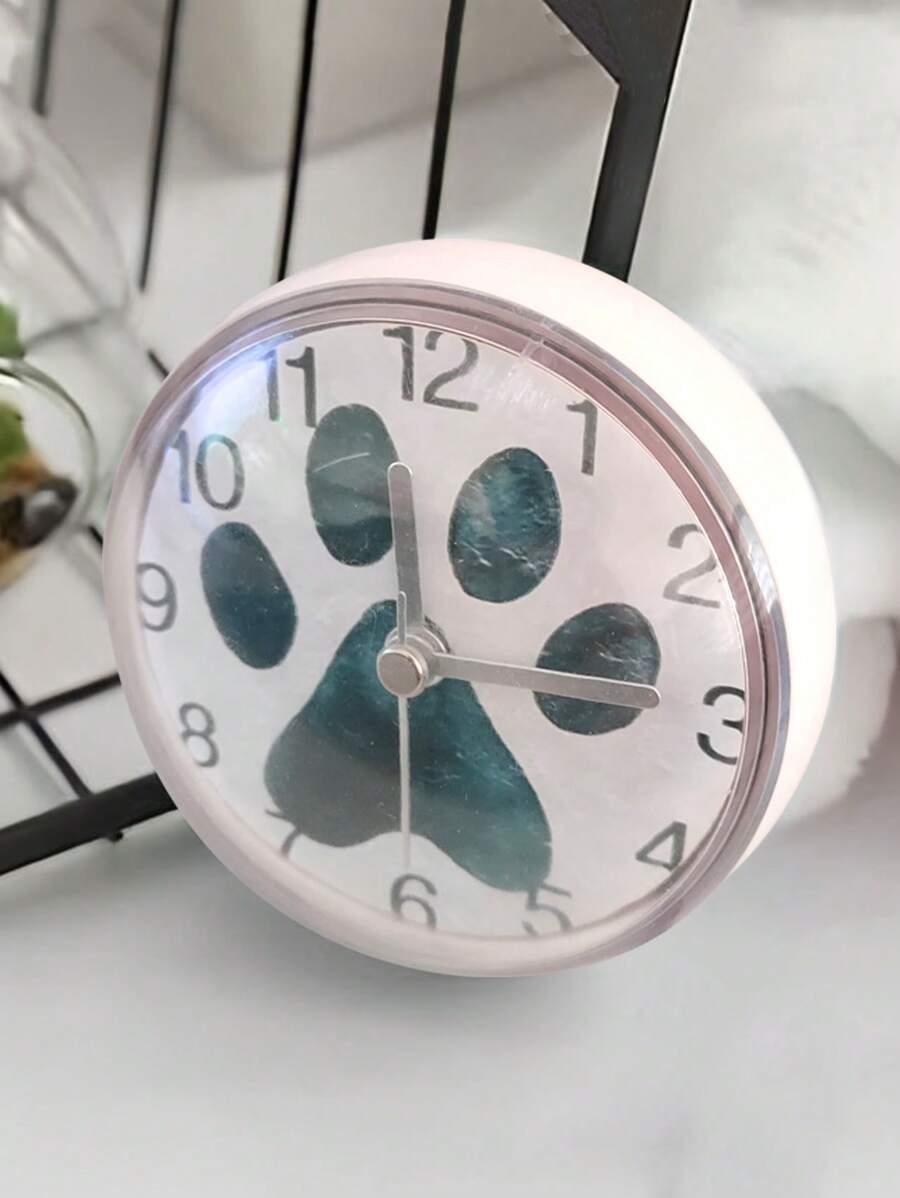 1 Pc, Suction Cup Refrigerator Clock, Small Bathroom Wall Mounted Suction Cup Waterproof Bathroom Clock, Suitable For Kitchen, Bathroom, Outdoor Portable Mini Clock Room Decor Clock Wall Wall Clock Bedroom Decor Dormitory Decor Back To School