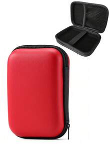 Bolsa de transporte y almacenamiento universal multifuncional para consola de juegos portátil, estuche de viaje protector para consola de juegos mini retro, puede almacenar cables de carga, auriculares, baterías y accesorios - Rojo - Ver 2