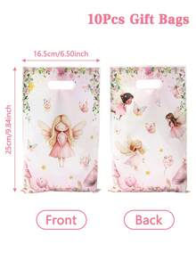 10/25/50个装仙女礼品袋，仙女蝴蝶花卉图案礼品袋，仙女主题派对装饰袋，生日节日派对礼品包装用品，婚礼新娘回礼袋，婴儿派对礼品袋，厨房包装，生日礼品袋，派对回礼袋 - 仙女款 - 查看 9