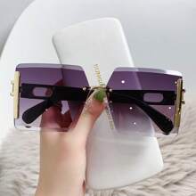 1 Pair Women's Metal Frame Elegant Fashion Glasses, Suitable For Beach, Street, Photography And Other Occasions For Summer Beach Vacation,Outdoor,Travel