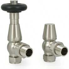 Hot Flow |  Traditional Thermostatic Radiator Vae Angled TRV (Brushed Nickel With Sve) - BrushedNickelWithSleeve1 - View 5