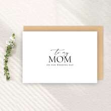 1PC/2PCS Wedding Card Elegant Cursive Script, For Mom And Dad On My Wedding Day, Includes Envelope, Ideal For Wedding Day Special Occasions, Minimalist Style Exquisite Design