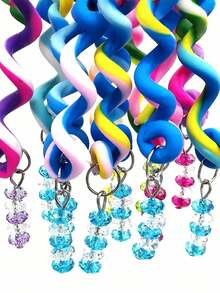 6pcs Girls Colorful Scrunchies Set, Dopamine Hair Ties For Braids, Messy Buns, Princess Hair Accessories, Won't Damage Hair, Suitable For Party, Travel, Performance, Beach, Photo Shoot - 6 PCS - View 10