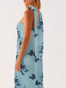 Womens Floral Strapless Dress Y2k Backless Sleeveless Tube Maxi Long Dresses Sexy Mesh Bodycon Summer Beachwear - Màu xanh bạc hà - Xem 5