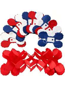 3 件/套美国独立日主题派对背景装饰，节日派对装饰纸飘带，红白蓝悬挂装饰纸飘带套装