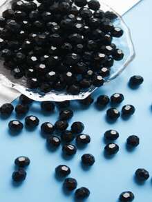 200 件彩虹色亚克力珠，8 毫米刻面圆形宝石珠，透明 AB 白色工艺珠，适用于 DIY 手链、项链、珠宝制作