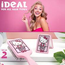 Hello Kitty Detangle Hair Brush Kawaii Accessories Cute Gift - Pink - View 6