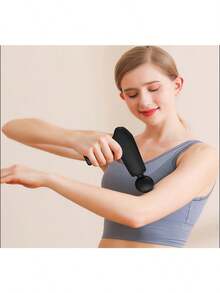 LIPETY Mini Massage Gun, Percussion Deep Tissues Muscle Massager Gun With 6 Speeds 4 Massage Heads,Lightweight Portable Percussion Muscle Gun For Sport's Lover, Gifts For Men Women (BLACK) - Black - View 10