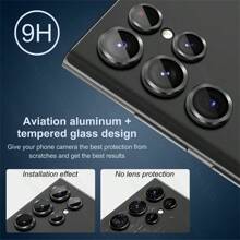 1 Set Metal Camera Protector Lens Tempered Glass Camera Case Compatible With Samsung Galaxy S25Ultra S25Plus S25+ S24 Plus S24+ S24Ultra S23 Plus S23+ S23Ultra S22Ultra A15 A55 A35 A25 A05 A05S M14 M54 M55 Z Flip4 Z Fold5 Z Fold6 Z Flip3 /IPhone15ProMax IPhone15 14 13 12 11Pro Lens Ring Gift For Birthday, Family, Friends Alloy Metal With Tempered Glass Full Cover, Lens Protector, Phone Accessories