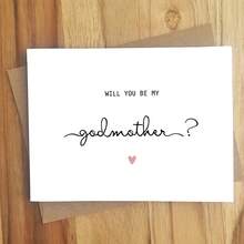 Will You Be My Godmother, Godfather, Godparents, Christening Cards, Cards For My Godmother, Godmother Cards, Funny Godmother Cards, Funny Cards - Multicolor - View 2