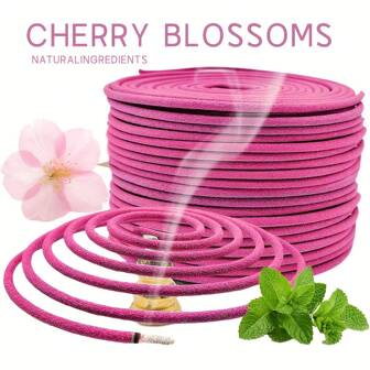 20/40/60/80 pièces Encens en spirale Sakura, encens aromatique à l'huile essentielle parfumée Sakura, convient pour l'extérieur, le bord de la piscine, le jardin, le porche, la terrasse, le camping et la randonnée. Cadeau de décoration d'été parfait pour la maison !