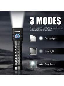 2pcs New Product In 2025, Brand New Aluminum Alloy High Lumen Flashlight, 4 LED Lamp Beads, Type-C Charging, For Outdoor Sports, Powerful Handheld Flashlight, Very Suitable For Emergencies, Outdoor Adventures,2500mAh