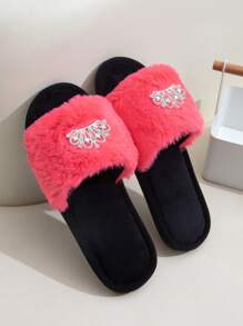 Chaussons ouverts pour femmes, confortables et à la mode, antidérapants, silencieux, durables, moelleux et décorés de couronnes, pour toutes les saisons