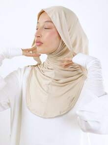 1 Mặt nạ trượt tuyết Balaclava trơn màu dành cho nữ có dây rút, băng đô co giãn, mũ turban thoáng khí và thoải mái cho cuộc sống hàng ngày, thể thao, yoga, thể dục và trang phục thời trang cho trang phục - Nhiều màu - Xem 14