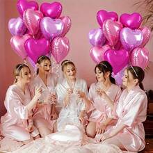 10pcs 18 Inch Heart Shaped Balloons In Rose Red, Light Pink And Lavender, Wedding Decor And Party Decorations - Multicolor - View 6