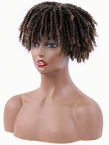 Black Dreadlocks1 Synthetic Wig Top Clip, Synthetic Braid Semi Braided Hair, Short Braided Hair African Style Synthetic Wig For Men - Multicolor - View 10