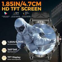 GUHUAVMI GUHUAVMI 1.85inch Large Screen Smartwatch For Men Women, Strong LED Flashlight, 760mAh Large Capacity Battery, Bluetooth Call, 100+Sport Modes, Compass, IP68 Waterproof Smart Watch, Heart Rate/Sleep Monitor Fitiness Tracker(Step Counting, Distance, Calories) Smartwatches Suitable For Android IOS