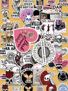 50pcs Dark Romance Novel Stickers, Suitable For Kindle Adult E-Reader, Sexy Bookworm Reading Stickers, Can Be Stuck On Kindle Covers, Water Bottles, Laptops And Other Book Accessories, Gifts For Book Lovers, Romantic Novel Stickers, Fashionable INS Reading Stickers, Bookworm Supplies - Multicolor - View 4