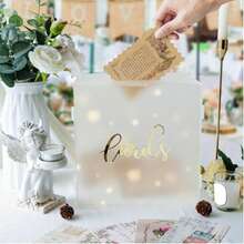 1 hộp đựng thiệp Acrylic mờ, hộp đựng thiệp cưới Acrylic mờ, hộp đựng thiệp cưới, hộp đựng thiệp phong bì đựng tiền cho tiệc, sinh nhật, tốt nghiệp, trang trí đám cưới, hộp đựng thiệp tự làm, heo đất, tiệc cưới, kỷ niệm, sinh nhật, trang trí tốt nghiệp, hộp đựng thiệp quà tặng lớn cho đám cưới, không có dây đèn - trắng - Xem 8