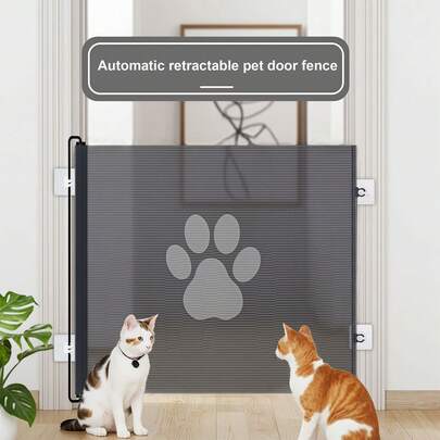 1 件装宠物围栏楼梯门隔离猫狗宠物屏障宠物隔离网，便携式可折叠宠物隔断栅栏，保护宠物狗防护网围栏