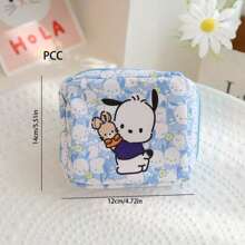 1 pieza Bolsa de cosméticos mini de estilo kawaii de Sanrio, neceser portátil y lindo para maquillaje, juguetes, almacenamiento de viaje, organizador de maquillaje de gran capacidad para lápiz labial, brochas, cuidado de la piel, teléfono, monedas, artículos pequeños, para el hogar, regalo, vacaciones, Halloween, Navidad, estilo bohemio