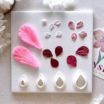 1pc/4pcs/5pcs Polymer Clay Flower Petal Cutters - For Making Flower Petal Earrings