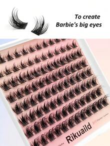 Rikuaild 96pcs Eyelash Cluster, DIY Eyelash Extension, Cluster False Eyelashes, Thin Individual Fake Lashes, D-Curl Voluminous 10-15mm Fluffy Eyelash Cluster, Ultra-Lightweight - D - View 6