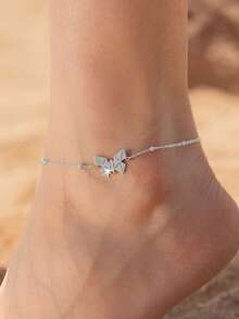 1pc Minimalist Butterfly Anklet, Suitable For Women's Daily, Festival, Party, Vacation Wear, Great Simple Gift For Friends, Love Ones, Mothers - style two - View 2