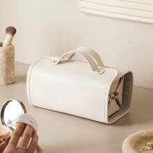 Beige Foldable & Detachable Cosmetic Bag, All-Season Compact Makeup Pouch, Large Capacity 4-In-1 Travel & Outdoor Toiletry Bag, High-End & Waterproof Graduation - White - View 6