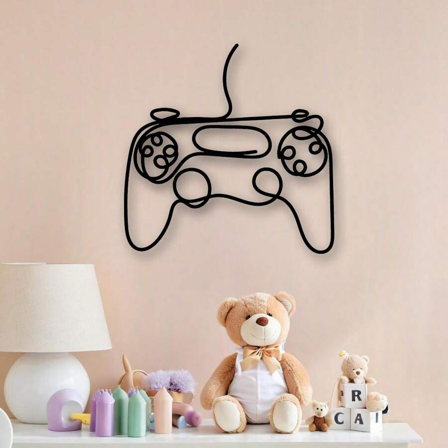 [Gamer Metal Wall Decor] Minimalist Metal Gamer Wall Decor - Video Game Controller Iron Wall Art - Ideal Gift For Gamers Room Decor Bedroom Decor Home Decor