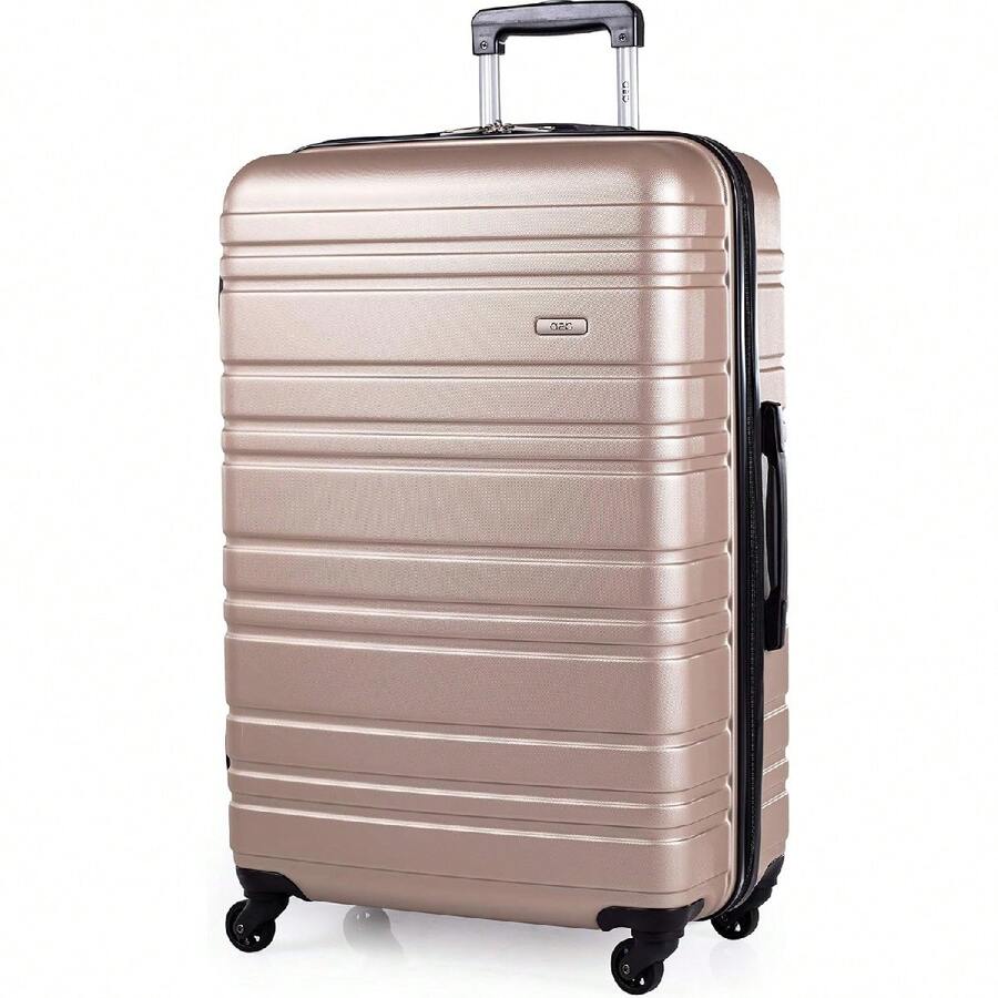 ABS Hard Shell 30 Inch Suitcase - Travel Luggage With 4 Spinner Wheels | Telescopic Drag Handle | Hard Sided Suitcases Weighing 4.3kg Cap 96L Height 76.5cm (Champagne, Large) - Champagne - View 1
