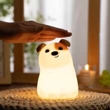 Silicone Night Light Night Light Dog Night Light With Timer, Dimmable Night Lamp, USB Rechargeable LED Night Light Room Decor Bedroom Lights, Bedside Lamp, 1200 MAh Battery Lamp & Timing, Portable Room, Silicone Dog