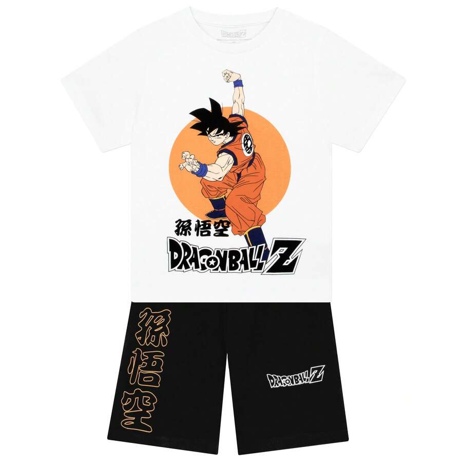 Dragon Ball Z Boys Tshirt And Shorts Set , Goku Co Ord Set , Anime Boys' Outfits & Clothing Sets - White - View 1
