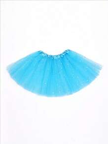 1pc Star Net Yarn Skirt, 30cm Length, Suitable For Teenagers, All Season, Fluffy, Mesh, Party, Role-Play, Carnival, Christmas, Halloween, Three-Layer, Ballet, Stage, Running, Star, Puffy, Princess,