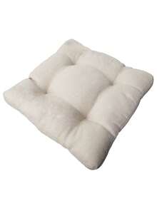 1 Piece Beige Seat Cushion, Bench Cushion, Square, Simulation 4 Buttons, Kitchen, Dining Room, Office, Quilted With Fixed Rope, Seat Backrest, Decorative Textile - Beige - View 3