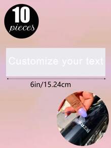 100 Sheets/20 Sheets/1 Sheet Custom Name Or Text Multi Specification Long 5in/4in/3in Multi Specification Color Bright Tear Off Film UV Transfer Sticker, Waterproof And Scratch Resistant Transparent Cooling Label Sticker, Can Customize Name, Text, Blessing Message To Give To Your Favorite Person, Multi-Functional, Adjustable, Exquisite, Adorable, Modern, Colorful, Cute, Comfortable, Stylish, Custom, Office, Tea Room, School, Home, Home Refresh, Back To Customized Stickers, Warm Ambience