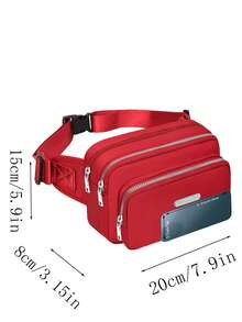 男女腰包大容量多层实用包商务现金现金斜挎背包 - 彩色 - 查看 2