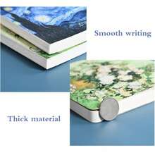 1 pieza/4 piezas Cuaderno de bocetos de Van Gogh, 200 páginas, papel en blanco, libreta de bocetos de viaje, portátil, dibujo a mano, libro de pintura DIY, pintura artística, suministros de pintura artística - 14 cm x 14 cm - Ver 7