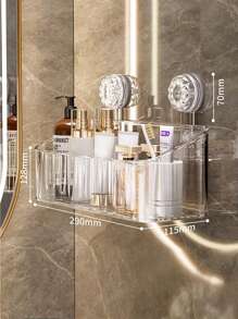 1 Stück Wandsaugnapf Lagerregal ohne Bohren, Badezimmer Make-up Aufbewahrungsregal, abnehmbare und waschbare Aufbewahrungskörbe für Küche, Badezimmer Heim Badezimmerdeko Badezimmer Organizer Sommer