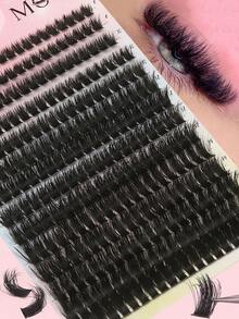 280pcs Faux Lashes 8-16mm Curled, Individual DIY 80D Fluffy 3D Lengthening Single False Eyelashes, Reusable Mink Lash Lash Clusters - D - View 9