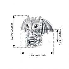 WOSTU 1 pieza Colgante con forma de serpiente de plata de ley 925 con diseño de fénix y dragón, compatible con pulsera original para manualidades de joyería - Plateado - Ver 14