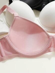 4pcs/Set Plain Comfortable Minimalist Style - Sports Casual - Cute Chic - Sweet Knit Wire-Free Bras