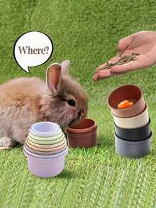 Stackable Rabbit Cups, Colorful Small Animals Rich Toys, Interactive Snacks Hidden Games, Suitable For Rabbits, Hamsters, Pets To Relieve Boredom, Bite-Resistant Material - Multicolor - View 4