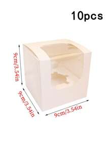 10pcs/20pcs/30pcs Paper Cupcake Boxes, Single Cupcake Containers, Portable Cupcake Stands, Suitable For Bakeries, Weddings, Parties, Gifts