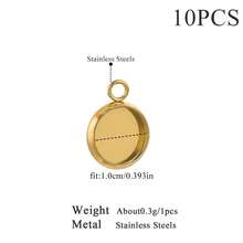 10pcs Stainless Steel 6-30mm Round Bottom Bracket Pendant Can Be Set With Gemstones DIY Necklace Bracelet Jewelry Accessories Making - Pendant - View 11