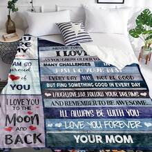 Cozy And Soft Flannel Blanket - A Loving From Mom To Her Son!280gsm Room Decor Home Essentials Decor Bedroom
